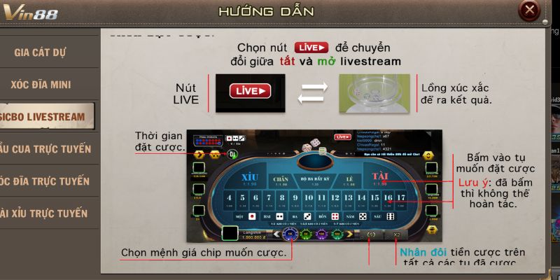 Giới thiệu chung về trò chơi Xóc Dĩa Livestream 